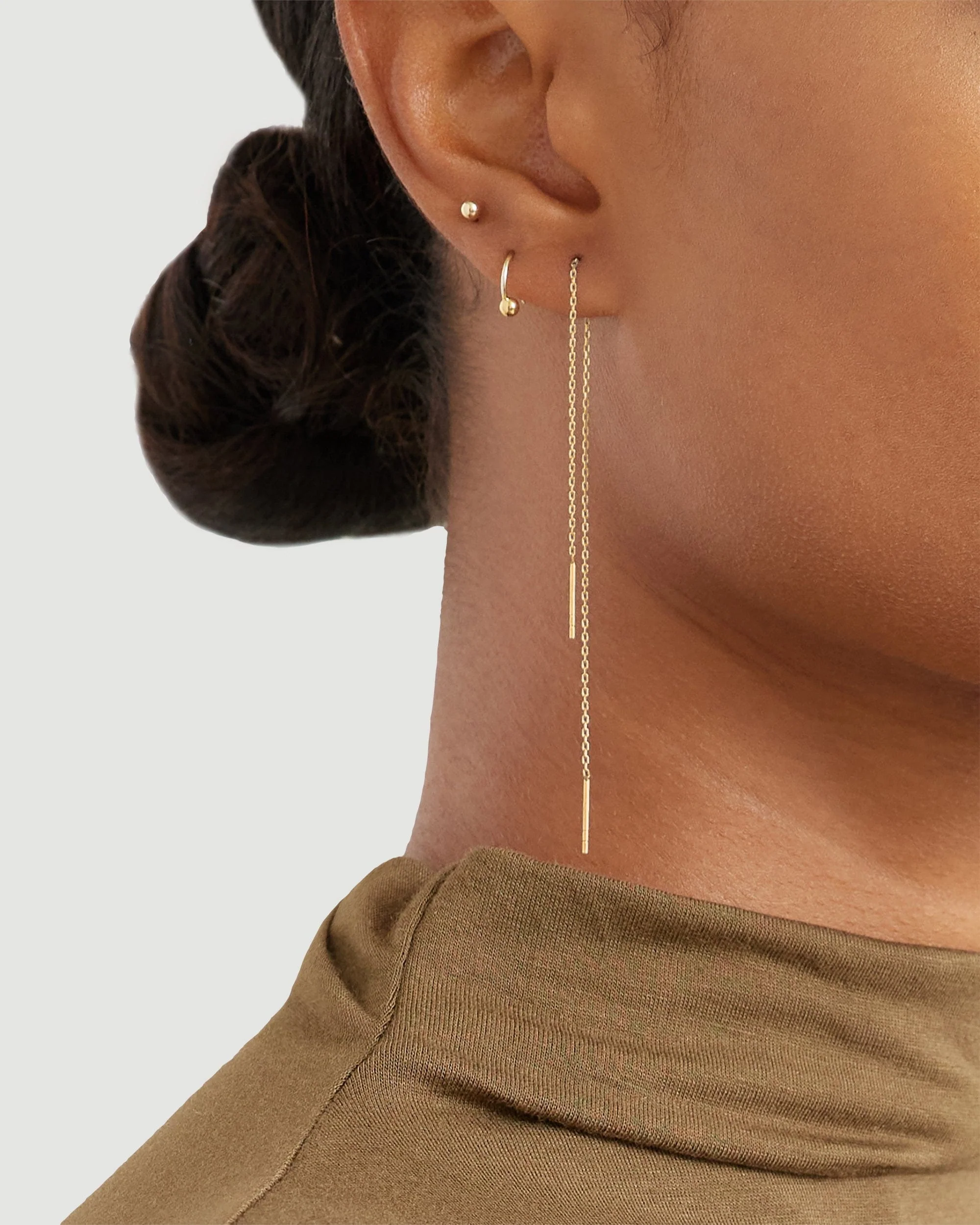 14K Gold Threader Earrings - Image 4