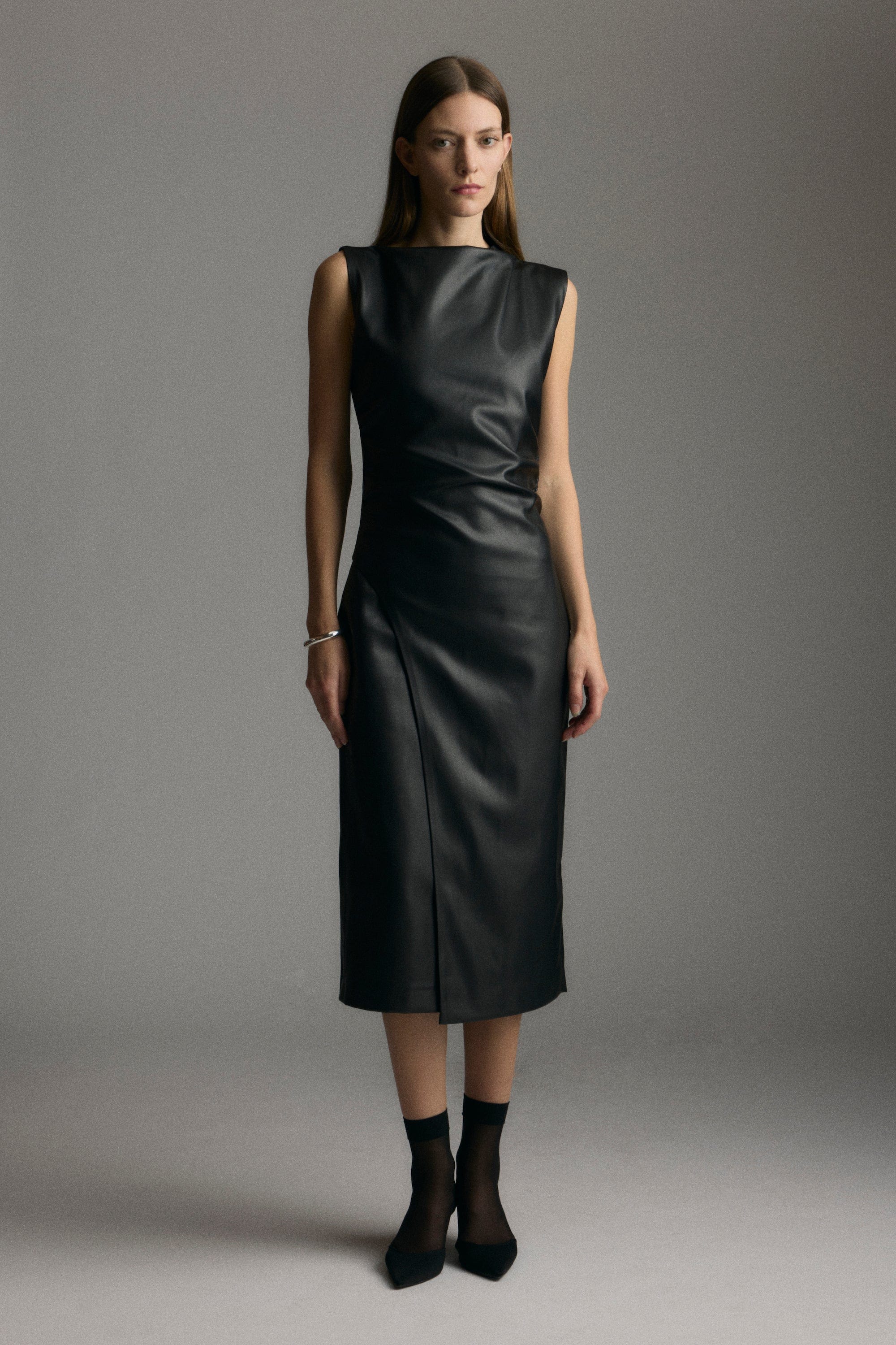 Channing Vegan Leather Dress - Image 6